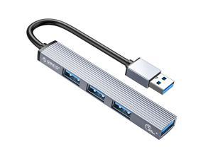 Aluminum 4 Port USB 3.0 HUB, ORICO USB3.0 to USB 3.0, 2x 2.0 Ultra Slim Portable Splitter Card Reader Adapter for MacBook Pro, iPad Pro, XPS, Pixelbook, and More