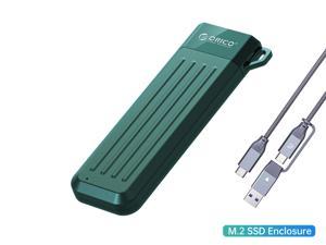 ORICO M2 SSD Case NVMe USB Type C Gen2 10Gbps PCIe SSD Enclosure M.2 NVMe Enclosure Solid State Drive Case Green With 2 in 1 Cable