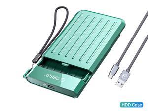 ORICO SATA to USB 3.1 Hard Drive Enclosure with Upgrade Braided USB C Cable, Portable 2.5inch External Hard Drive Case Support UASP for 2.5'' SSD/HDD for Laptop, PS4, Xbox,Router,Green - M25C3