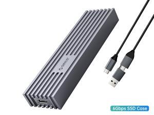 ORICO M.2 SATA NGFF SSD Enclosure to USB-C PCIe Adapter 6Gbps USB3.2 Gen2 for SATA B-Key/B+M Key SSD 2230/2242/2260/2280 - Gray