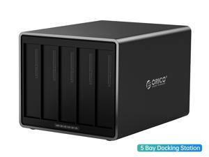 ORICO 5-Bay 3.5" USB3.0 to SATAIII External Hard Drive HDD Dock Enclosure for 5 x 3.5 inch  HDD SSD Windows XP, Vista, 7, 8, 8.1, 10, Mac OS and Linux Compatibility-Black ( With RAID)