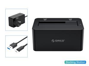 ORICO 10Gbps SuperSpeed USB3.1Gen2 to SATAIII(SATA I/II/III) Hard Drive Docking Station for 2.5/3.5 Inch HDD and SSD Up to 12TB - Black