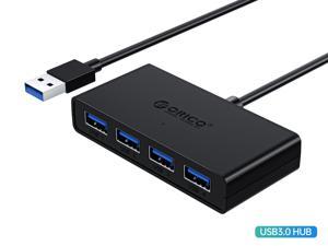 ORICO 4-Port USB 3.0 Hub, Ultra-Slim Data USB Hub with 3.3ft Extended Cable & Reserved Micro USB DC 5V Power Port for Windows,XP, Vista ,Windows, Linux and Mac Desktop or Laptop -Black