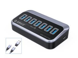 ORICO ABS 10Gbps 7 Port USB3.2 HUB SuperSpeed Type-C Splitter OTG Adapter With USB C Power Supply Port for MacBook Computer Accessories