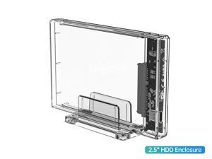 ORICO 4TB Type-C USB 3.1 HDD Enclosure 2.5 inch External Hard Drive Disk Tool Free Enclosure case  for 7mm-9.5mm SATA HDD SSD - Transparent (2159C3)