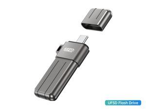 ORICO USB Flash Drive UFSD X Series USB 3.2 Memory Stick Metal U Disk for iPhone and USB A to USB C Devices Read Speed Max 411MB/s Gray 128GB USB C to USB C