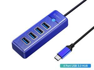 ORICO USB C to 4 Ports USB 3.0 HUB 5Gbps High Speed Multi Type C Splitter Ultra-Slim OTG Adapter For PC Computer Accessories Macbook Pro Blue USB C to USB Adapter
