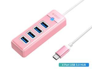 ORICO USB C to 4 Ports USB 3.0 HUB 5Gbps High Speed Multi Type C Splitter Ultra-Slim OTG Adapter For PC Computer Accessories Macbook Pro Pink