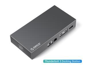 ORICO 8K Dual Thunderbolt 3 Dock  40Gbps with Dual Bay M.2 NVMe NGFF Enclosure USB C HUB with 60W Power Delivery, Display 8K@60Hz, Dual 4K, Gigabit Ethernet For Thunder