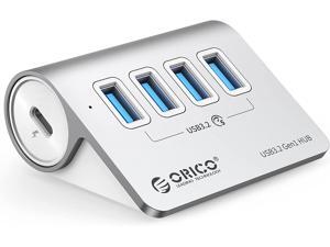 ORICO USB 3.0 Hub Aluminum [5Gbps], 4 Port USB Hub with 1.64Ft USB-C Cable and USB-A Adapter USB Splitter for iMac, All MacBooks, Mac Mini