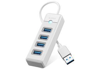 4-Port USB HUB 3.0, ORICO USB Splitter for Laptop with 0.5ft Cable, Multi USB Port Expander, Fast Data Transfer Compatible with Mac OS 10.X and Above, Linux, Android-White