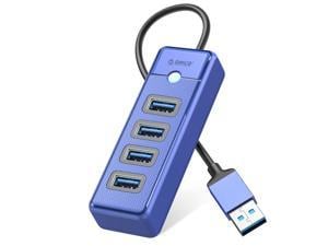 4-Port USB HUB 3.0, ORICO USB Splitter for Laptop with 0.5ft Cable, Multi USB Port Expander, Fast Data Transfer Compatible with Mac OS 10.X and Above, Linux, Android-Blue
