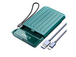 ORICO SATA to USB 31 Hard Drive Enclosure with Upgrade Braided USB C Cable Portable 25inch External Hard Drive Case Support UASP for 25 SSDHDD for Laptop PS4 XboxRouterGreen  M25C3