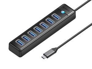ORICO USB C to 7Port USB 30 Hub USB Port Expander Fast Data Transfer USB Splitter for Laptop Compatible with All USB Port Device 165FT 7 Port USB A