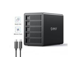ORICO 5 Bay Hard Drive Enclosure Full Aluminum Type-C USB 3.1 Gen2 (10Gbp/s)  2.5/3.5 inch HDD SSD for Enterprise Class Data Storage, Support Daisy Chain 3559C3