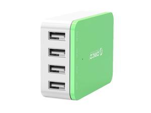 ORICO CSI4U 20W 4Port Familysized Desktop USB Charger with 2 Prong Power Cord for iPhone 6 6 Plus 5 5C 5S iPad Air Mini Galaxy S4 S5 Note 2 3 HTC One M8 Nexus and More  Green