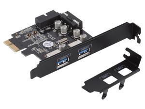 PCI-E Expansion Card Adapte, ORICO 2 Port USB3.0 PCI Express Host Controller Card 4PIN to 15 PIN Power Cable (2 Port & 19PIN )Internal Card with Power Cable for Mac OS Windows XP / Vista ( PME-4UI )