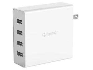 ORICO 4 Port USB Wall Charger for Smartphones and Tablets 5V2.4A*4  6A 30W Total Output  -White (DCW-4U-US)