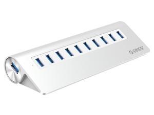 ORICO Aluminum 10 Port USB 3.0 Hub with 12V3A Power Adapter for iMac, MacBook Air, MacBook Pro, MacBook and Mac Mini, 3.3FT USB 3.0 Cable, VIA VL812 Chipset - Silver (M3H10) ORICO Aluminum 10 Port USB 3.0 Hub with 12V3A Power Adapter for iMac, MacBook Air, MacBook Pro, MacBook and Mac Mini, 3.3FT USB 3.0 Cable, VIA VL812 Chipset - Silver (M3H10)