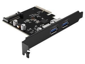 ORICO USB3.1(GEN 2) PCI-E Expansion Card Adapter with 2 Ports External PCI-E Express Superspeed 10Gbps Support 15PIN Power Connector Support PCI Express x4, x8 or x16 Slot for Windows XP,Vista,and Lin
