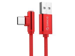 ORICO Right-angled Type-C USB C Cable Braided Portable Cable Charge 2.4A Fast Charge Data Cable for Huawei Samsung LG HTC Smartphone 1.2 Meter (HTC-12) Red ORICO Right-angled Type-C USB C Cable Braided Portable Cable Charge 2.4A Fast Charge Data Cable for Huawei Samsung LG HTC Smartphone 1.2 Meter (HTC-12) Red