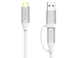 ORICO 2-in-1 USB Type-C Cable 5 Gbps USB-C to C& USB 3.0 Cable Fast Charger Cord Compatible with MacBook iPad Pro Case,Google Pixel XL,Nintendo Switch,Nexus,Samsung Galaxy S9 Note S8 ORICO 2-in-1 USB Type-C Cable 5 Gbps USB-C to C& USB 3.0 Cable Fast Charger Cord Compatible with MacBook iPad Pro Case,Google Pixel XL,Nintendo Switch,Nexus,Samsung Galaxy S9 Note S8