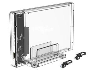 ORICO 4TB Type-C USB 3.1 Gen 2 HDD Enclosure 2.5 inch External Hard Drive Disk Tool Free Enclosure case  for 7mm-9.5mm SATA HDD SSD Up to 10Gbps - Transparent (2159C3-G2)