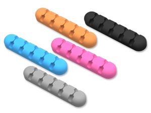 Orico Cable Clips 5 Colors Pack 5 Slots Cable Organizer Silicone USB Cable Winder Desktop Tidy Management Clips Cable Holder for Mouse Headphone Wire Organizer