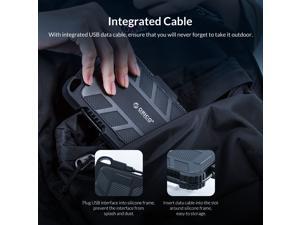 ORICO 2.5in Encrypted Portable Hard Drive Enclosure USB3.0 External HDD Case 4TB Support UASP and TRIM Waterproof Dustproof Shockproof Silicone Design - SSD/HDD Enclosure Black ORICO 2.5in Encrypted Portable Hard Drive Enclosure USB3.0 External HDD Case 4TB Support UASP and TRIM Waterproof Dustproof Shockproof Silicone Design - SSD/HDD Enclosure Black