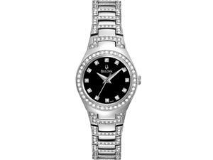 Bulova Ladies Crystal Collection Black Dial Dress Quartz Watch 96L170 Bulova Ladies Crystal Collection Black Dial Dress Quartz Watch 96L170