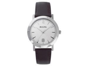 Bulova Mens Silver Dial Brown Leather Strap Quartz Watch 96B217 Bulova Mens Silver Dial Brown Leather Strap Quartz Watch 96B217