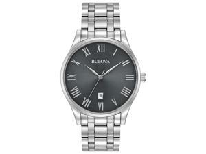 Bulova Mens Stainless Steel Charcoal Dial Dress Quartz Watch 96B261 Bulova Mens Stainless Steel Charcoal Dial Dress Quartz Watch 96B261
