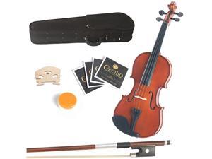Mendini by Cecilio 16" MA250 Natural Finish Solid Wood Viola with Case, Bow, Rosin, 2 Bridges and Extra Strings Mendini by Cecilio 16" MA250 Natural Finish Solid Wood Viola with Case, Bow, Rosin, 2 Bridges and Extra Strings