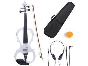 Cecilio 4/4CEVN-1W 4/4 Full Size Electric Silent Solidwood Violin w/ Ebony Fittings in Style 1 - Metallic Pearl White Cecilio 4/4CEVN-1W 4/4 Full Size Electric Silent Solidwood Violin w/ Ebony Fittings in Style 1 - Metallic Pearl White