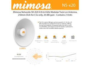 Mimosa N5-X20 4.9-6.4 GHz Antenna 250mm Dish for C5x only 20 dBi