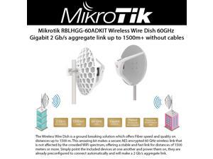MikroTik - RBLHGG-60AD - MikroTik Wireless Wire Dish 60Ghz 802.3af/at PtP 2Gb/s License 3