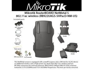 Mikrotik NetMetal 5 Waterproof Dual Chain 5GHz Integrated 802.11a/n/ac Access Point Backbone CPE with 1x SFP Cage 1x MiniPCIe slot 2x RPSMA connectors and 1x Gigabit Ethernet Port
