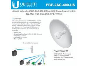Ubiquiti Networks PBE-2AC-400-US airMAX PowerBeam 2.4GHz 802.11ac High Gain Dish CPE 400mm