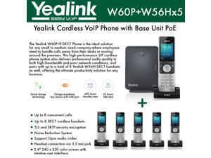 Yealink IP Phone W60P is a bundle of W60B base and W56H handset + (5-UNITS) W56H Handset, which delivers top-tier audio clarity and battery durability, 8 SIP accounts, standby time 400 hours Yealink IP Phone W60P is a bundle of W60B base and W56H handset + (5-UNITS) W56H Handset, which delivers top-tier audio clarity and battery durability, 8 SIP accounts, standby time 400 hours