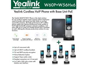 Yealink IP Phone W60P is a bundle of W60B base and W56H handset + (6-UNITS) W56H Handset, which delivers top-tier audio clarity and battery durability, 8 SIP accounts, standby time 400 hours Yealink IP Phone W60P is a bundle of W60B base and W56H handset + (6-UNITS) W56H Handset, which delivers top-tier audio clarity and battery durability, 8 SIP accounts, standby time 400 hours