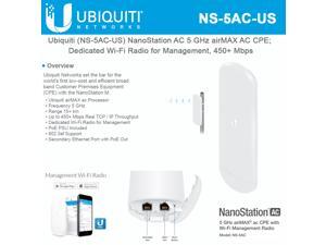 Ubiquiti Networks - NS-5AC - Ubiquiti NanoStation NS-5AC IEEE 802.11ac 450 Mbit/s Wireless Access Point - 5 GHz - MIMO Ubiquiti Networks - NS-5AC - Ubiquiti NanoStation NS-5AC IEEE 802.11ac 450 Mbit/s Wireless Access Point - 5 GHz - MIMO