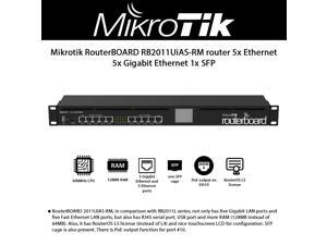 MikroTik - RB2011UIAS-RM - RouterBOARD 2011UiAS-RM with Atheros 74K MIPS CPU, 128MB RAM, 1x SFP port, 5x LAN, 5x Gigabit