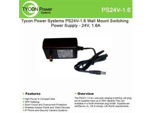 Tycon Power Systems PS24V-1.6 Wall Mount Switching Power Supply. 24V 1.6A
