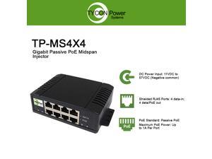 Tycon Power TP-MS4X4 - Mid Span High Power POE Injector - 4 Port