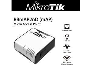 Mikrotik mAP RBmAP2nD Wireless Micro Access Point Dual-Chain 2.4GHz with 2 Ethernet Ports and 1 USB Port