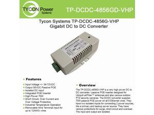 Tycon Power TP-DCDC-4856GD-VHP 36-72VDC In, 56VDC 70W 2 Ch 802.3at Out DCDC