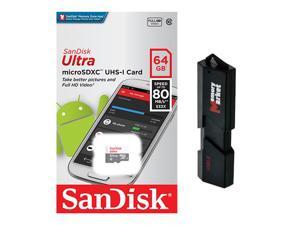 SanDisk Ultra 64GB MicroSD XC Class 10 UHS-1 Mobile Memory Card for Samsung Galaxy C9 C7 C5 Pro Xcover 4 J1 Mini Prime J3 Emerge with USB 3.0 MemoryMarket Dual Slot MicroSD & SD Memory Card Reader