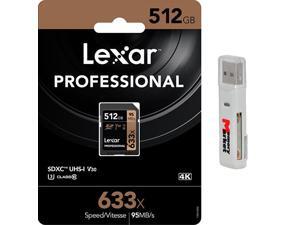 Lexar 512GB SDXC Professional 633x UHS-1 U3 SD XC Memory Card LSD512CBAP633 with Dual Slot MemoryMarket MicroSD & SD Memory Card reader Lexar 512GB SDXC Professional 633x UHS-1 U3 SD XC Memory Card LSD512CBAP633 with Dual Slot MemoryMarket MicroSD & SD Memory Card reader