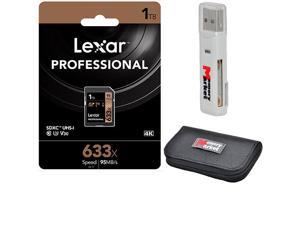 Lexar 1TB SDXC Professional 633x UHS-1 U3 SD XC Memory Card LSD1TCB633 with Dual Slot MemoryMarket MicroSD & SD Memory Card reader and MemoryMarket Wallet