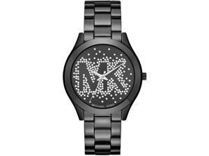 Women's Michael Kors Slim Runway Crystallized Black Watch MK3589 Women's Michael Kors Slim Runway Crystallized Black Watch MK3589